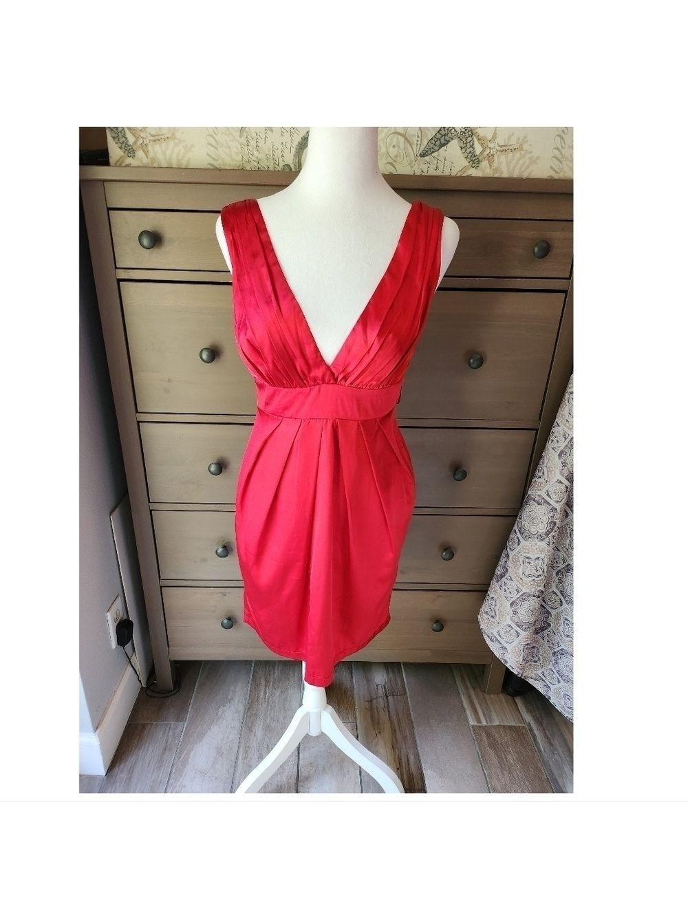 Forever 21 Vibrant Red Dress Satin 90's